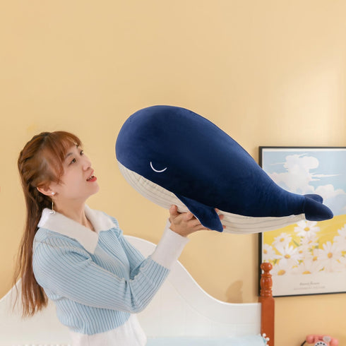 Gentle Whale Plush Toy Ultra Soft Cotton Sea Mammal Doll Cozy Companion for All Ages Children Best Birthday Gift Pillow (Blue 10inch)...