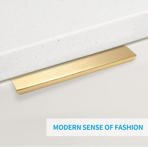 6 Pack Finger Pulls for Cabinets?200mm / 7.87" Length Hidden Door Handle, Brass Edge Pull Finger Edge Pull for Cabinet Handles Drawers Pull Hardwa...