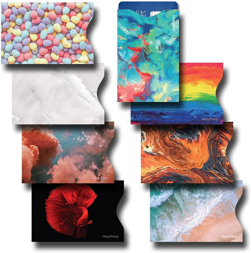 8 RFID Blocking Sleeves, Credit Card Protector, Anti-Theft Credit Card Holder, Easy to Recognize, Vivid Color Prints...
