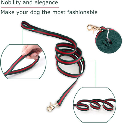 Premium Dog Collar, Cute Dog Collars Luxury Style, Durable Pet Collars and Dog Leash with Metal Buckle Safety for Big Dogs...