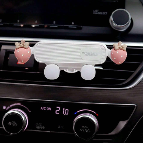 Strawberry Car Cradles Strawberry Stuff Decor Car Air Outlet Phone Holder Car Cellphone Holder Stocking Stuffers Suction Cute Creative Air Vent Ph...