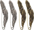 2 Pc Antique Silver Large Feather Durable Strong Metal Kilt Scarf Brooch Safety Pin...