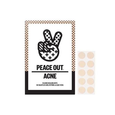 Peace Out Skincare Acne Dots, Hydrocolloid Pimple Patches Help Clear Blemishes Overnight, Fast Acting Anti-Acne Solution (10 dots)...