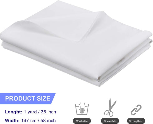 Tatuo Soft and Stable Fabric Poly Cotton Broadcloth, Plain Poly Cotton, Dress Craft Material for Embroidery, Embroidery Fabric(1.6 Yard X 1 Yard,W...