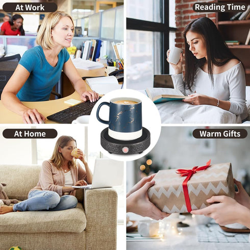 Mug Warmer for Desk, Coffee Cup Warmer Auto Shut Off, Candle Warmer Plate with Timer(2h/4h/8h) (04-Black)...
