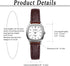 JewelryWe Women Leather Watches Small Square Analog Quartz Watch Simple Elegant Casual Dress Watch...