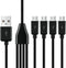 USB A to USB Micro Charging Cable, 4 in 1 Multi Charger Cable Micro USB Splitter Cable 4 Ports Micro USB 2.0 Male to Male Charging Cord 4 Connecto...
