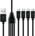 USB A to USB Micro Charging Cable, 4 in 1 Multi Charger Cable Micro USB Splitter Cable 4 Ports Micro USB 2.0 Male to Male Charging Cord 4 Connecto...