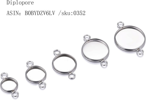 50pcs 10mm 12mm 16mm 18mm 20mm Stainless Steel Round Blank Bezel Pendant Trays Base Cabochon Settings Trays Pendant Blanks for Jewelry Making DIY ...