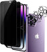 YMHML 2 Pack iPhone 14 Pro Privacy Screen Protector + 2 Pack Camera Lens Protector, Anti Spy Tempered Glass Privacy Screen for iPhone 14 Pro (6.1 ...