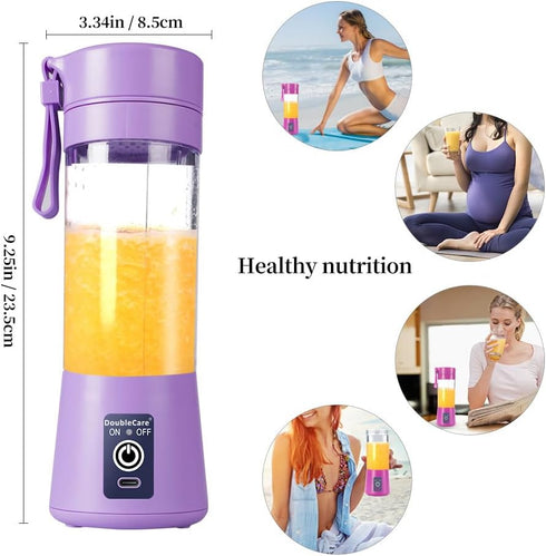 Portable Blender Cup,Electric USB Juicer Blender,Mini Blender Portable Blender For Shakes and Smoothies, juice,380ml, Six Blades Great for Mixing,...