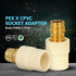 Midline Valve CSDQFG012-OM 1/2'' Expansion PEX x CPVC Adapter Pipe Fitting lead-free Brass, Single...