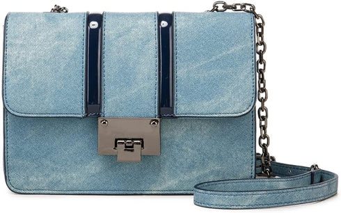 Small Denim Blue Women Purse Clutch Retro Small Shoulder Bag for Teenager girls Color Contrast Handbag...
