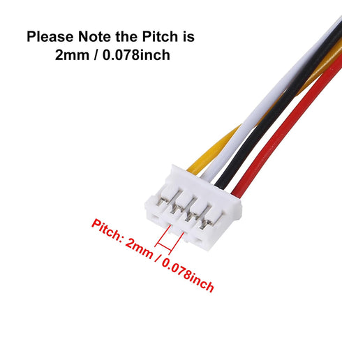 20pcs Jst 2.0 Ph 4 Pin Connector Plug, Included 10pcs Mini 4 Pin Jst Ph2.0 26AWG Female Connector Plug with 300mm Cable Wire and 10pcs Micro Jst P...