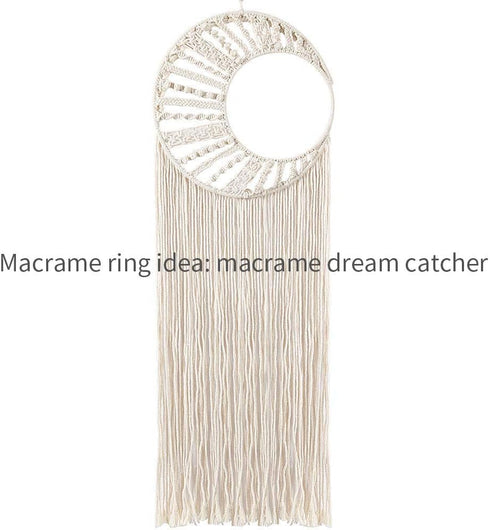 SUNTQ Macrame Hoops Ring for Dream Catcher Metal Crafts Round Brass Plated 6inch(Gold,Pack of 10)...