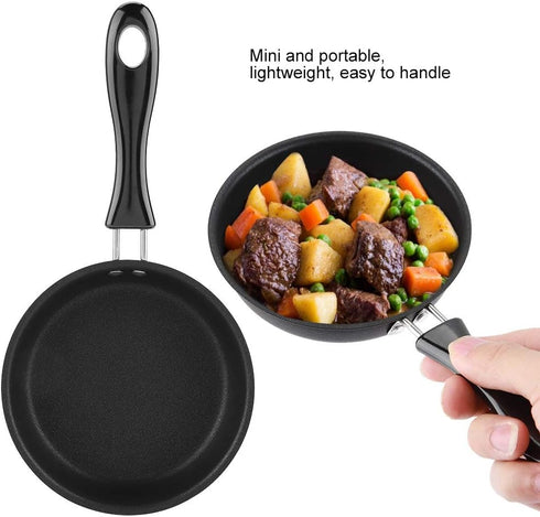 GOWENIC Egg Mini Frying Pan, Black 12cm Mini Household Egg Pan, Household Small Kitchen Cooker, for Frying Eggs...