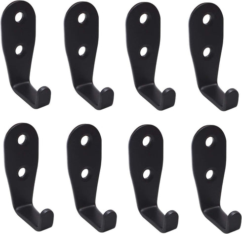 MY MIRONEY 2.5" x 1" L Shape Coat Hooks Stainless Steel Single Hook Robe Hook Pots and Pans Hanger Wall Mounted Pack of 8...