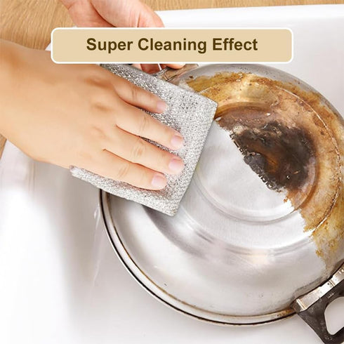 2024 New Multipurpose Wire Dishwashing Rags for Wet and Dry, Non-Scratch Wire Dishcloth Double Layer Wire Cleaning Cloths, Metal Wire Washing Clot...