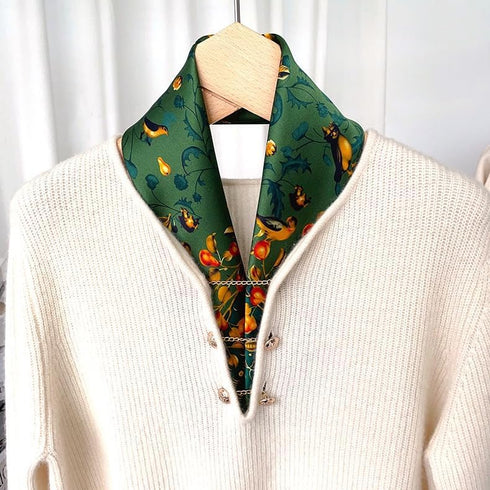 ANDANTINO 100% Pure Mulberry Silk Square Scarf for Hair-27'' Women Men Natural Silk Neckerchief Digital Printed Headscarf...