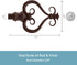 Kenney KN65406 Serena Large Plastic Heart Scroll End Standard Decorative Window Curtain Rod, 28-48" Adjustable Length, Chocolate Finish, 5/8" Diam...