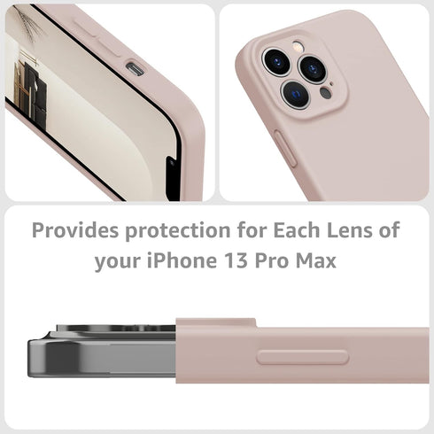 MCFANCE Silicone Magnetic for iPhone 13 Pro Max Case | Compatible with MagSafe, Full Camera & Shock Protection | Pink Sand (6.7 inch 2021)...