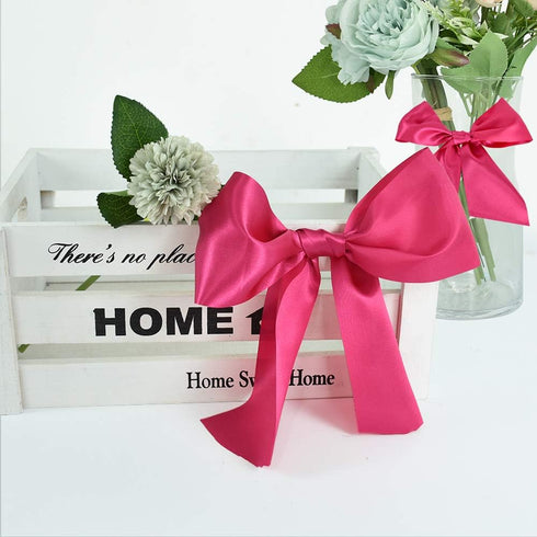 TONIFUL 4 Inch x 22 Yards Wide Hot Pink Satin Ribbon Solid Fabric Large Ribbon for Cutting Ceremony Kit Grand Opening Chair Sash Table Hair Car Bo...