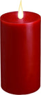 WC1686R 6 inch Flameless Battery Operated LED Wax Pillar Candle with Automatic Timer and Warm White 3D Flickering Flame, Red...