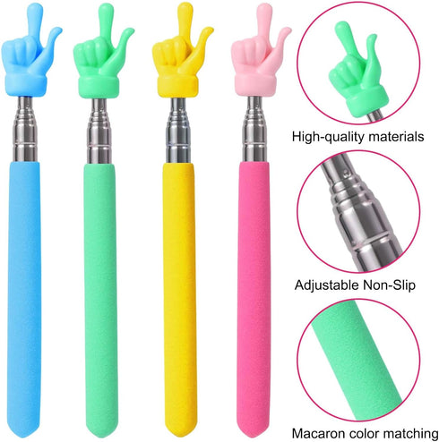4pcs Teachers Pointer Sticks, Telescopic Teachers Pointer for Classroom Presentation Whiteboard Extendable Pointing Stick for Teachers Speakers (P...