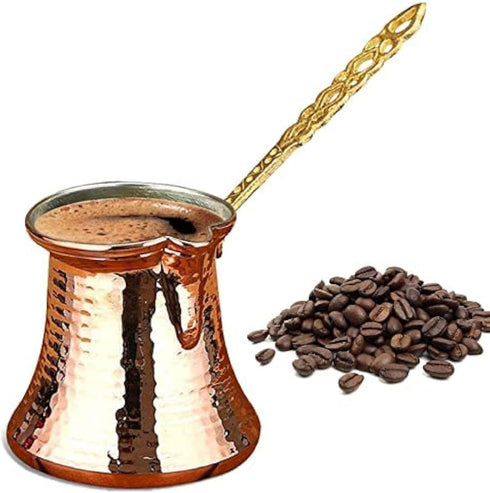 Hakan Turkish Coffee Pot | Stove Top Water Boiler, Coffee Maker, Butter, Chocolate & Milk Warmer | Even and Quick Heat with Handcrafted Copper Mat...