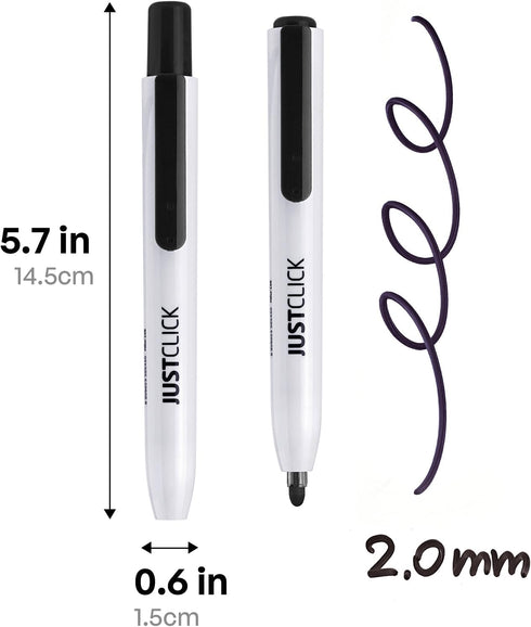 carrotez Retractable Dry Erase Markers, Low Odor Whiteboard Markers, Bullet Tip, Thin Barrel, 12 Count, Black...