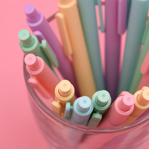 Kaco Pack of 5 Pieces Gel Ink Pens Colored Ink Cute Retractable Pens for Note Taking 0.5mm Fine Point (Macarons)...