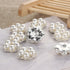30pcs/Set Flower Rhinestones Buttons Pearl Button Wedding Decoration DIY Alloy Cryustal Bow Accessories(0.9inch,Sliver)...