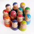 SHIERDU 12 PCS Rainbow Wood Peg Dolls Wooden Pretend Play People Figures for Toddlers Preschool Learning Educational Toys Wooden Toddler Toys for ...