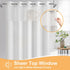 River Dream White Fabric Shower Curtain or Liner with Sheer Window, No Liner Included or Needed, Water Repellent, Machine Washable, 71x74 inches...