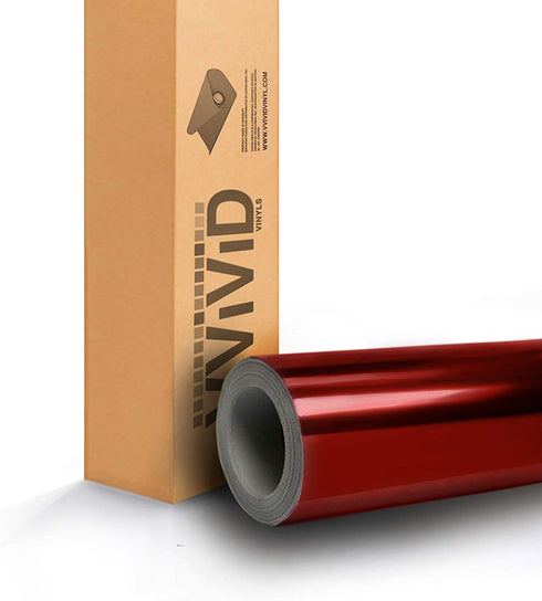 VViViD Red Mirror Chrome Cast Vinyl Wrap for Car, Boat, Bike Self Adhesive Film Air Release Bubble and Air-Free 3MIL (1ft x 5ft)...