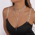Multi Layered Necklace Rhinestone Tennis Chain Choker Necklace Multi Row Collar Necklace Y Shaped Necklace Round Rhinestone Pendant Necklace Tiny ...
