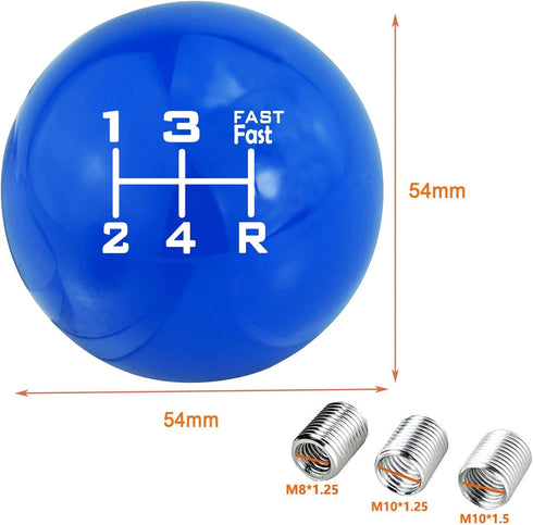 Lunsom 5 Speed Shift Knob, Ball Gear Shifting Stick Lever Knobs Fast Gear Shifter Handle Fit Most Manual Automatic Car Transmission (Blue)...