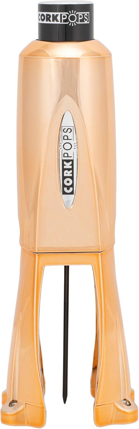 Cork Pops Legacy Wine Opener Built-in 4-Blade Foil Cutter Safe Cork Removal, Effortless Push Button Use, Needle Guard for Safety, Low-Pressure Car...
