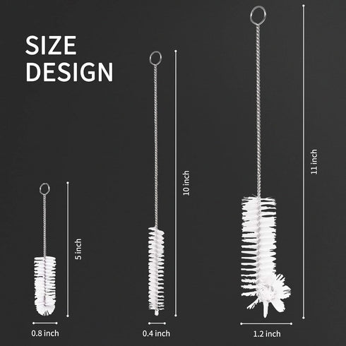 Living and Giving 3Pcs Set of Bottle Cleaning Brushes Kitchen Nylon Multifunction Clean Brush Set (L.&G.)...