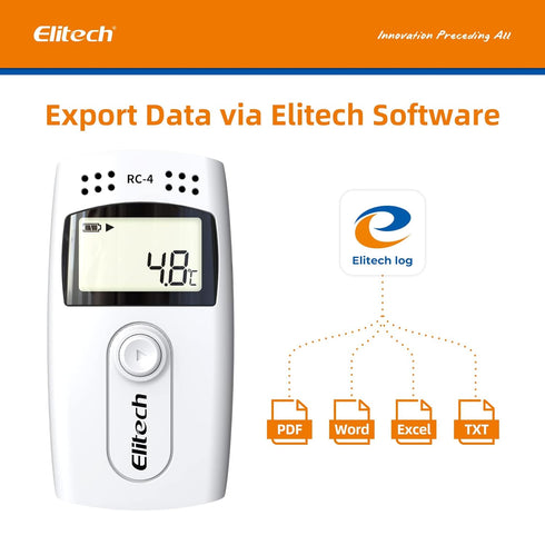 Elitech Digital Temperature Data Logger Medical Refrigerator Thermometer Vaccine Fridge Temperature Monitor, RC-4...