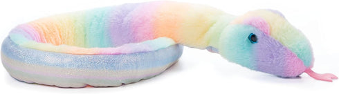 The Petting Zoo Snake Stuffed Animal Plushie, Ombrez Zoo Animals, Rainbow Snake Plush Toy 54 inches...