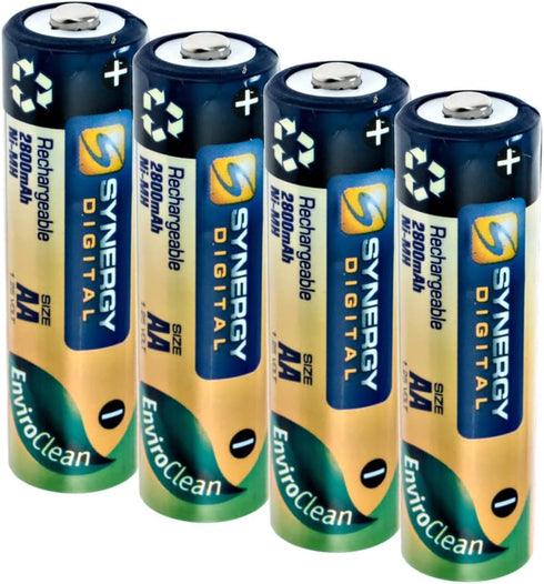 Synergy Digital Camera Battery, Compatible with Kodak PIXPRO FZ43 Digital Camera, (Ni-MH, 1.25V, 2800 mAh) Pack of 4 AA Rechargeable Ultra Hi-Capa...