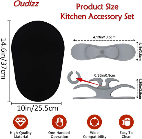 Mixer Sliding Mats for Kitchen aid Stand Mixer With 2 Grey Mixer Accessories,Kitchen Appliance Slide Mats Pads Compatible with Kitchen aid 5-8QT B...