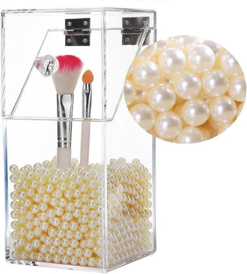 Makeup Beads for Brushes,AIYoo Art Faux Pearls 1500 pcs for Lipstick, Mascara, Eyeliner,Makeup Brush Holder Organizer, Highlight Plastic Round Pea...