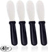 AnapoliZ Butter Spreader Knives | 4 PCS Wide Blade Stainless Steel Spreader Knife | Black Plastic Handle Spreading Knives | Sandwich Condiment Spr...