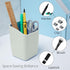 Y YOMA 1 Pack Pen Holder for Desk Cute Plastic Pencil Cup Pen Container Square Organizer Modern Aesthetic Design Desktop Storage Solution for Pens...