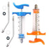 2 Pcs Goats Feed Water Distributor, Reusable, Drench Nozzle, Adjustable Dosage, for Goats, Sheep, Horse, Pig, Dog, Cattle, Cat Supplies (Blue+Oran...