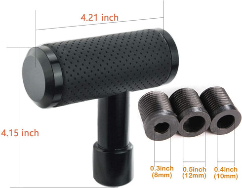 Arenbel 4" Alloy T Handle Gear Shift Knob, Heavy Manual Car Gear Stick Shifter with Leather Covered Fit Most MT Transmission Vehicles, Black...
