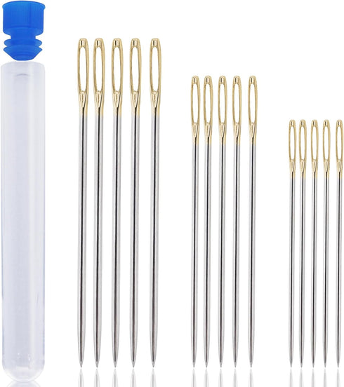 VIVAwisdom 15pcs Cross Stitch Needles,Large-Eye Needles for Hand Sewing,22 & 24 & 26 Gauge Blunt tip Needle,DIY Sturdy Stainless Steel Embroidery ...
