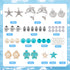 SUNNYCLUE 1 Box DIY 6 Sets Summer Beach Bracelet Making Kit Bohemian Double Layered Bracelet Turtle Starfish Bead Fish Dolphin Charms Hawaii Sea A...
